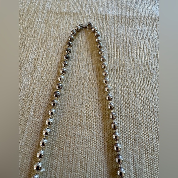 Sterling Silver 6mm Desert Pearl Style Necklace – Southwestern Pearl Style Beads - Picture 4 of 7